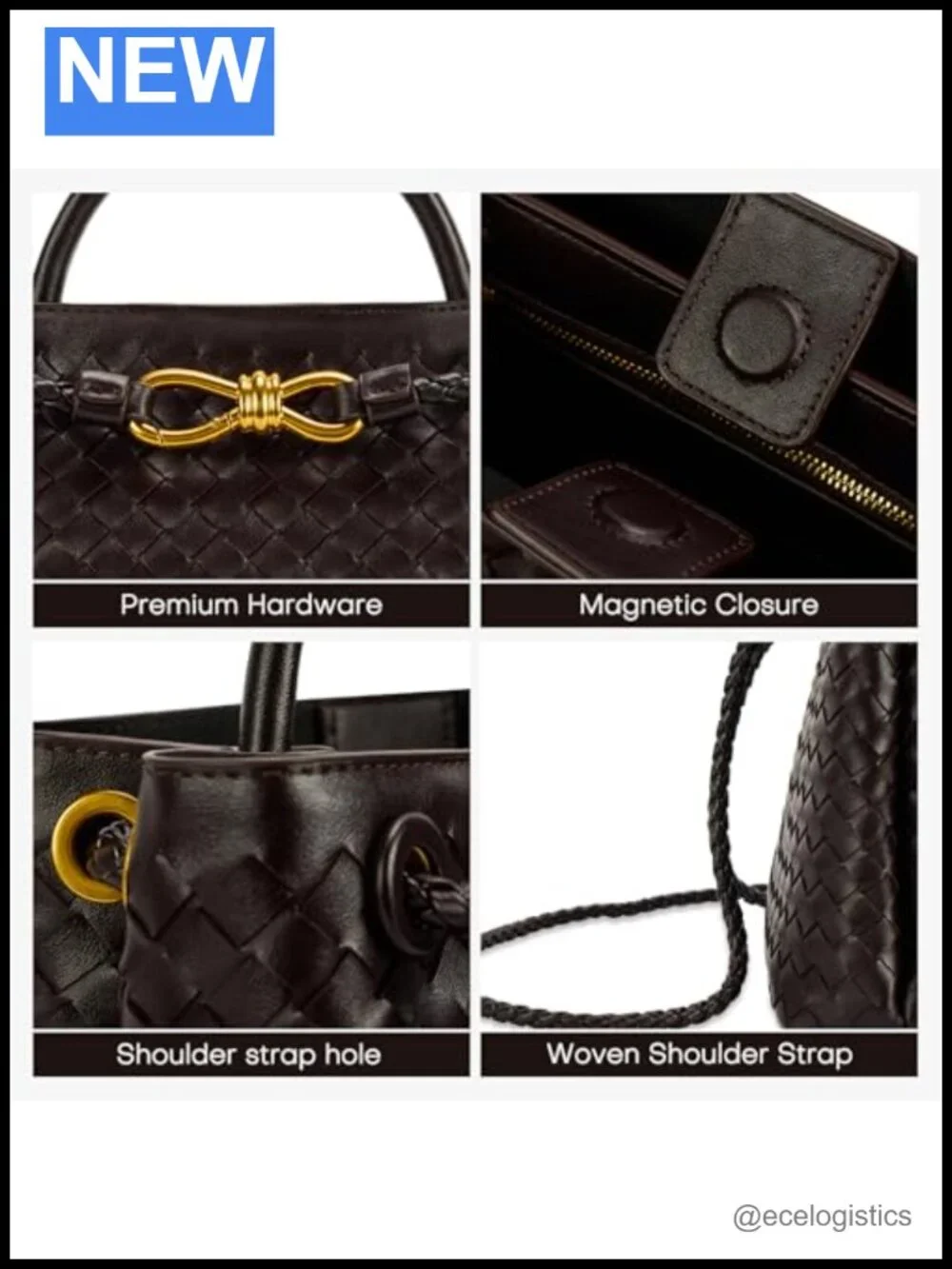 Woven Tote Bag for Women Leather Shoulder Handbag Designer Top Handle Purse